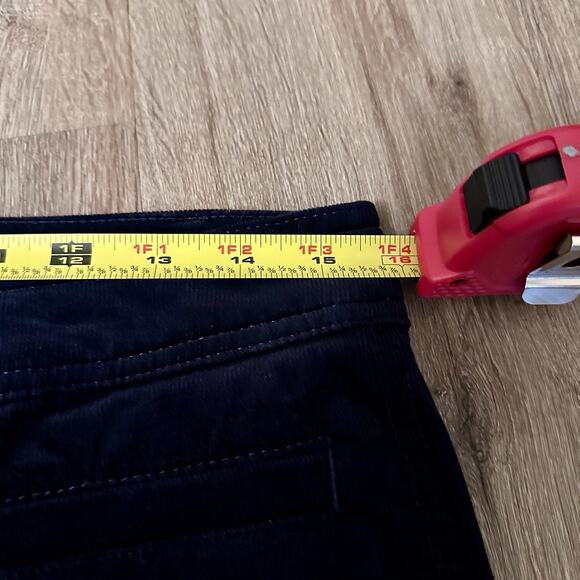 Talbots Navy Corduroy Pants 14 – Classic Mid-Rise Flare Leg Soft Cotton Blend - Picture 3 of 10